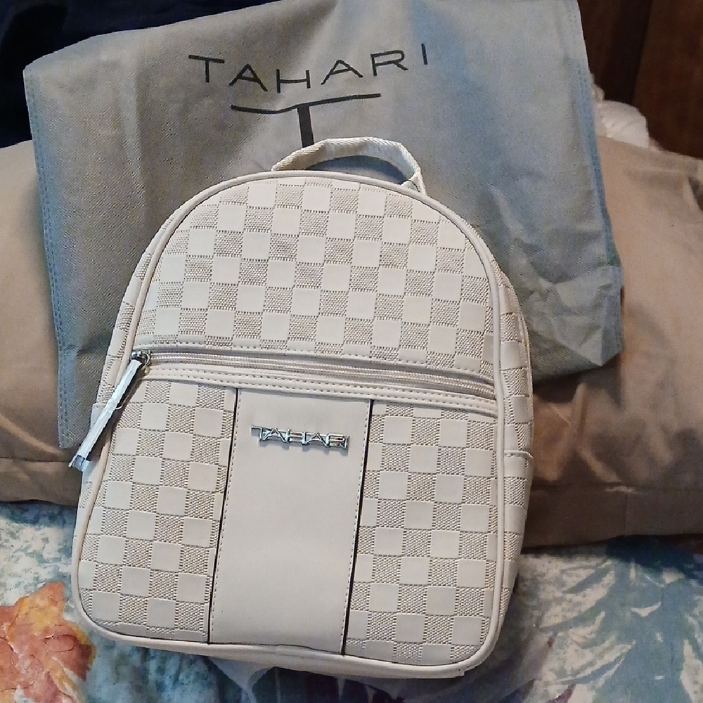 NWT Tahari Cream Backpack Structured Design